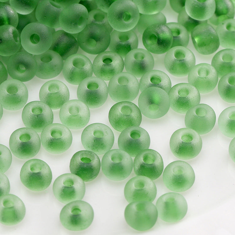 Green Style Guofeng Glass Glazed Beads Rice Beads DIY Handmade Homemade Beaded Bracelet Necklace Accessories