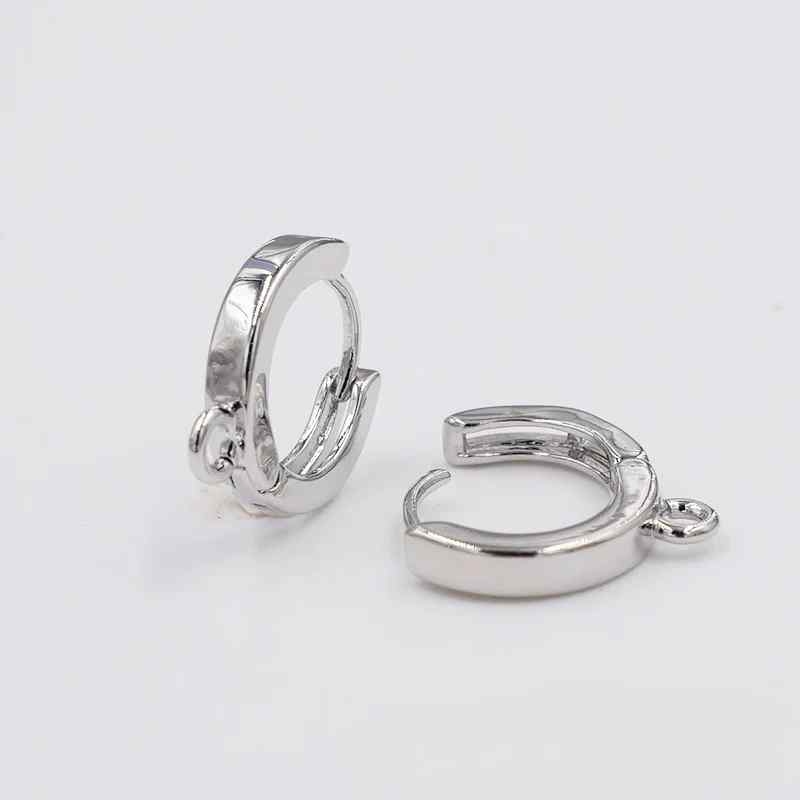 Round Smooth Earrings with Dangle Accessories, a pair of silver color