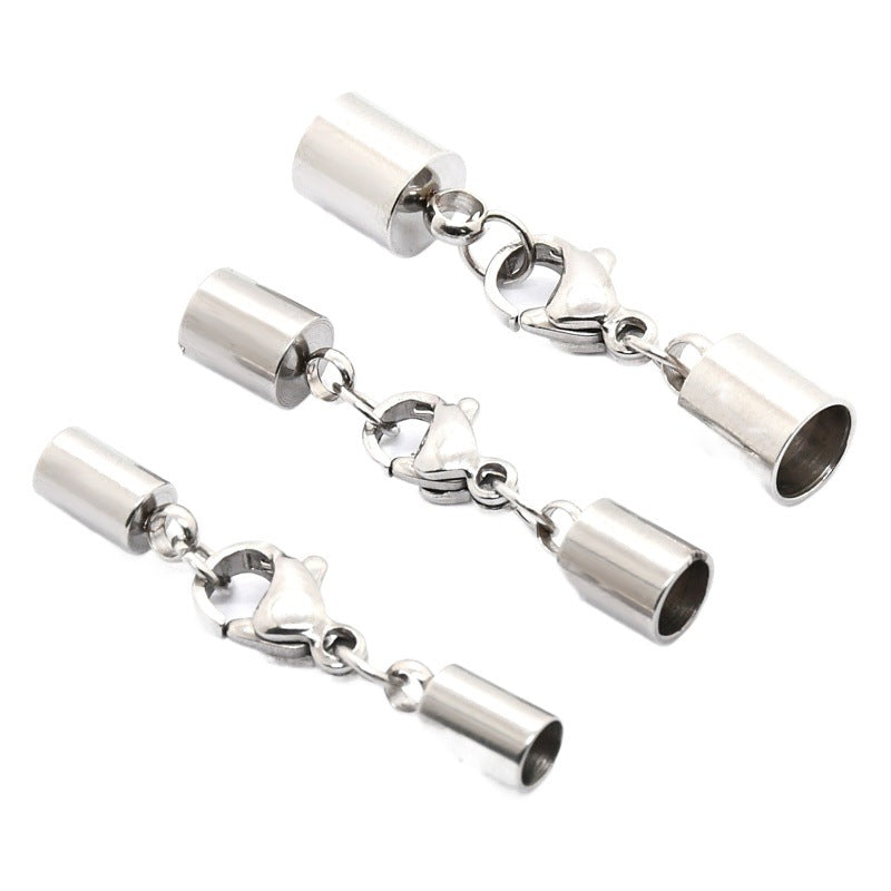 Wholesale stainless steel multi-size double-headed leather rope buckle bucket bracelet necklace leather rope buckle accessories DIY rope head