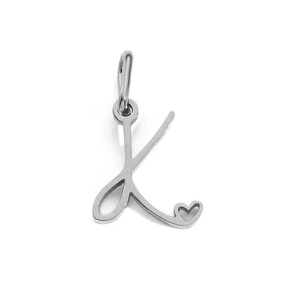 European and American Cross-border DIY26 Letter Pendant Jewelry Accessories Titanium Steel Mirror Polished Vacuum Plated Love English Letter