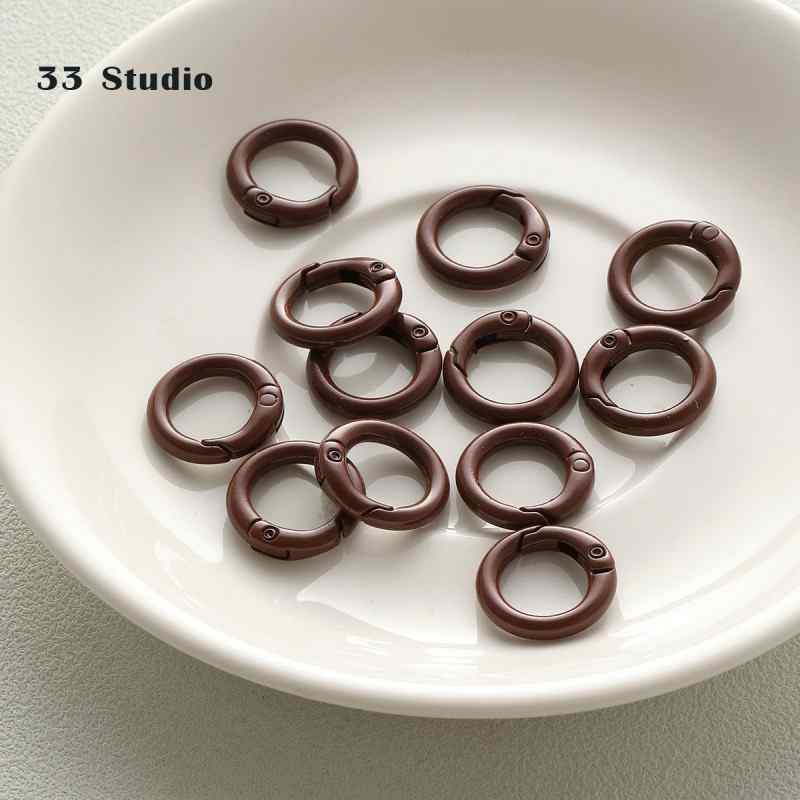 20mm candy spray paint round keychain diy beaded accessories buckle pendant bag hanging buckle