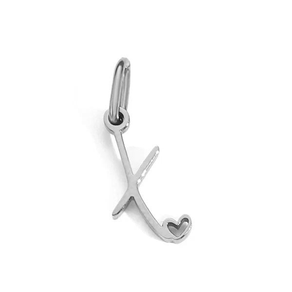 European and American Cross-border DIY26 Letter Pendant Jewelry Accessories Titanium Steel Mirror Polished Vacuum Plated Love English Letter
