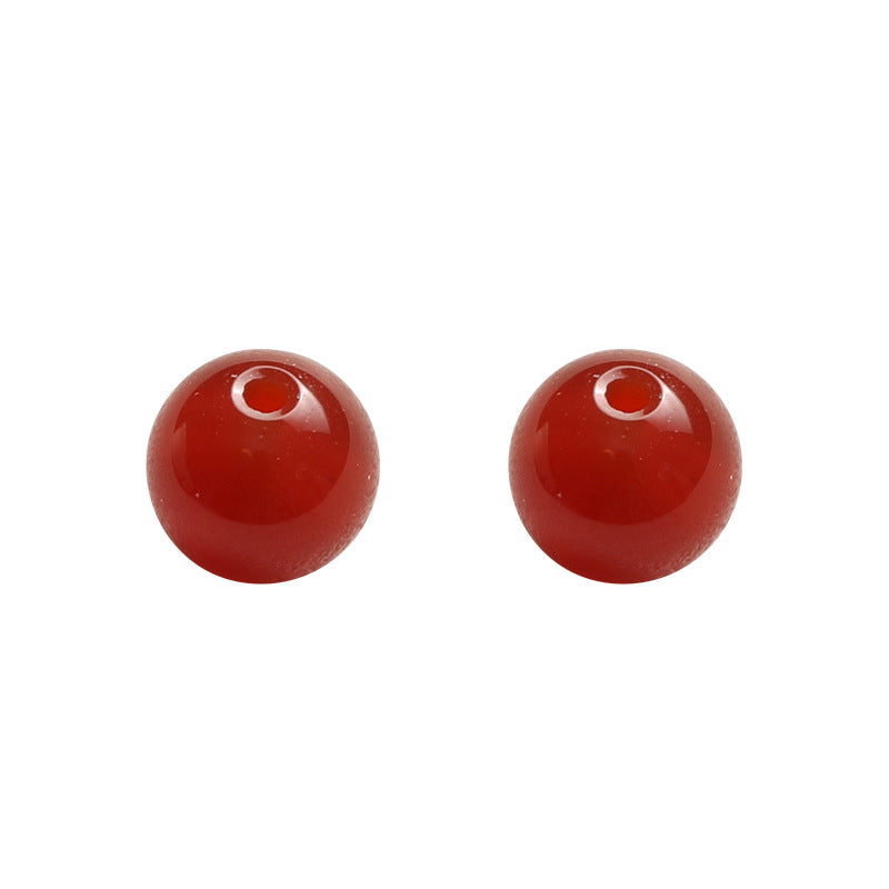 [Acacia beans] changxiangsi same style 7A grade natural red agate diy bracelet necklace earrings accessories