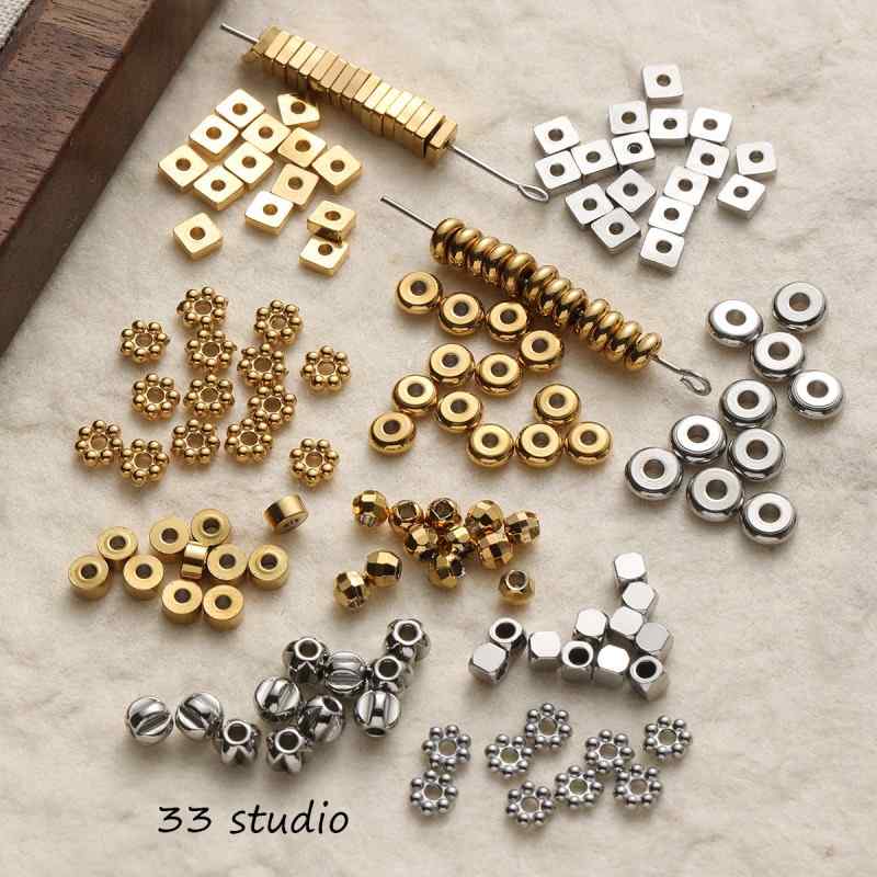 Color-preserving spacer round beads beaded diy accessories material loose beads bracelet necklace beads