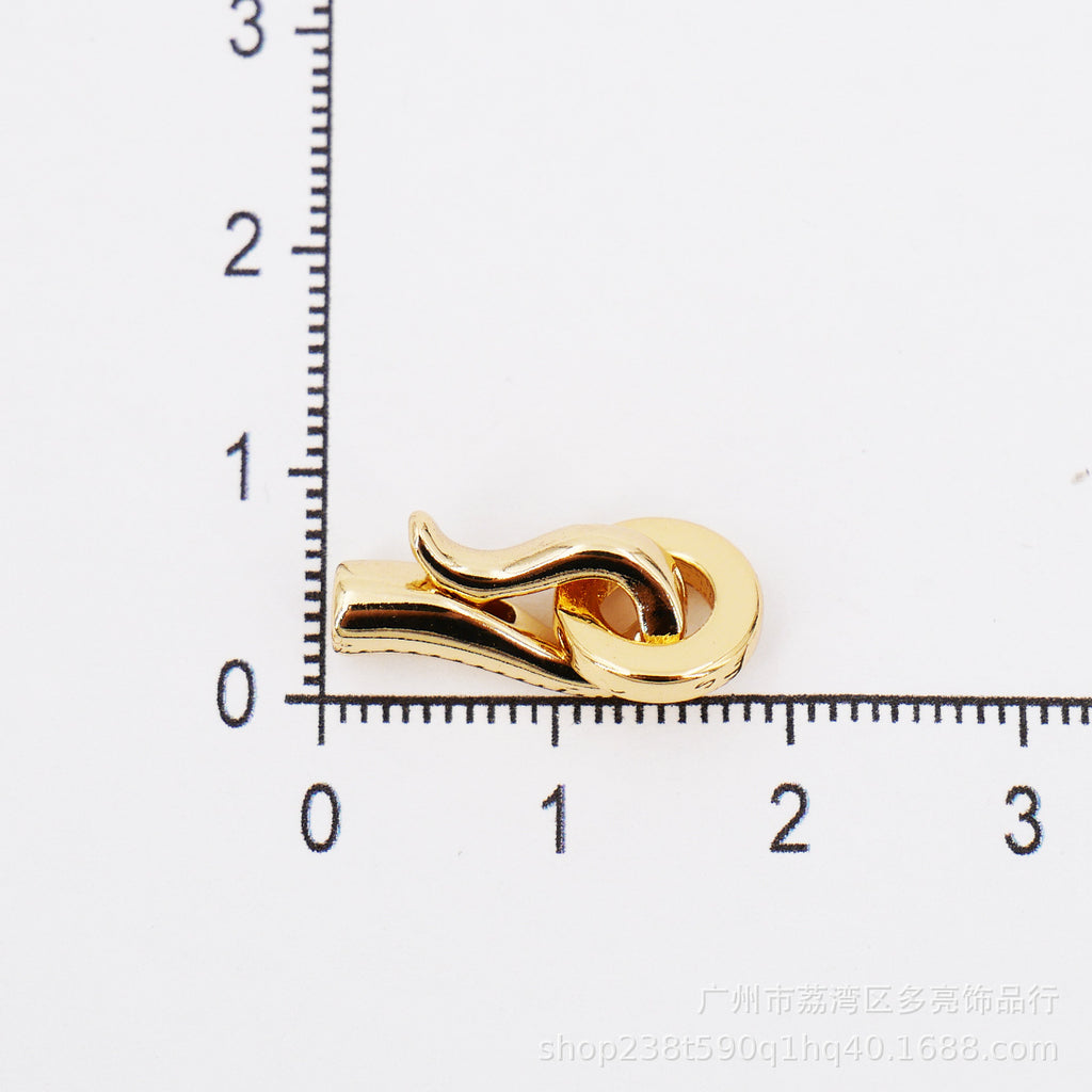 Color Hook-shaped Ring Pearl Buckle Universal Coil Buckle 18K Real Gold Electroplated DIY Bracelet Necklace Accessories