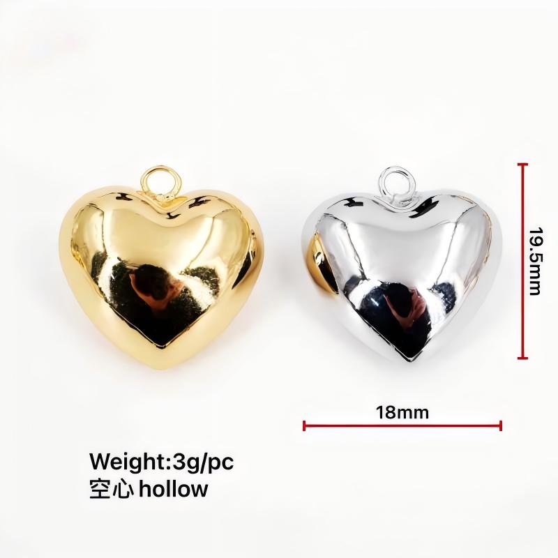 Bright Copper Plated Three-Dimensional Hollow Heart Gloss Love Pendant