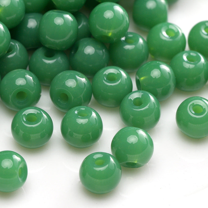 Green Style Guofeng Glass Glazed Beads Rice Beads DIY Handmade Homemade Beaded Bracelet Necklace Accessories