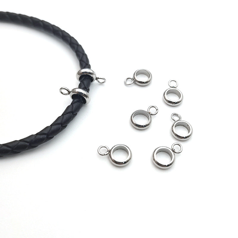 in stock stainless steel curved ring welding small round spacer spacer beads beads beads rope beads loose beads diy jewelry accessories