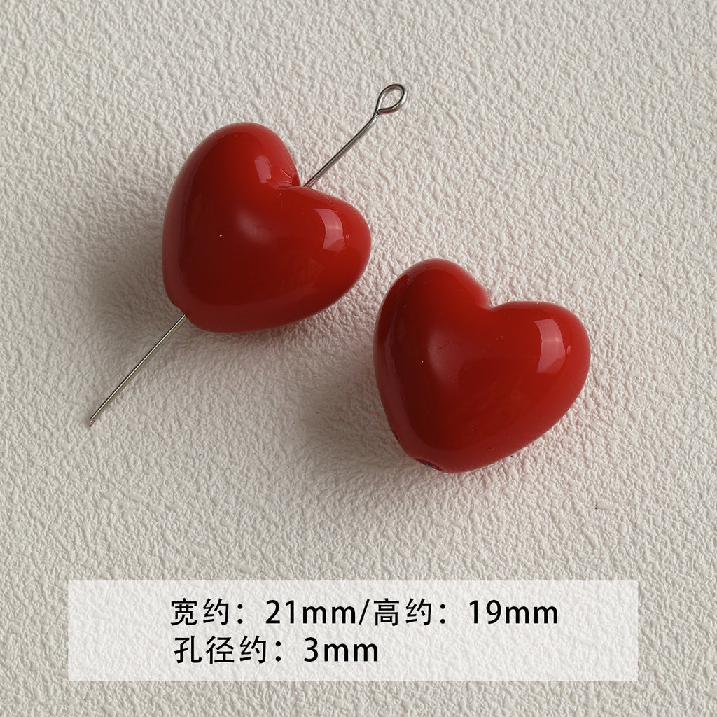 [red, yellow and blue] acrylic paint stars love beaded mobile phone chain keychain loose beads diy accessories material