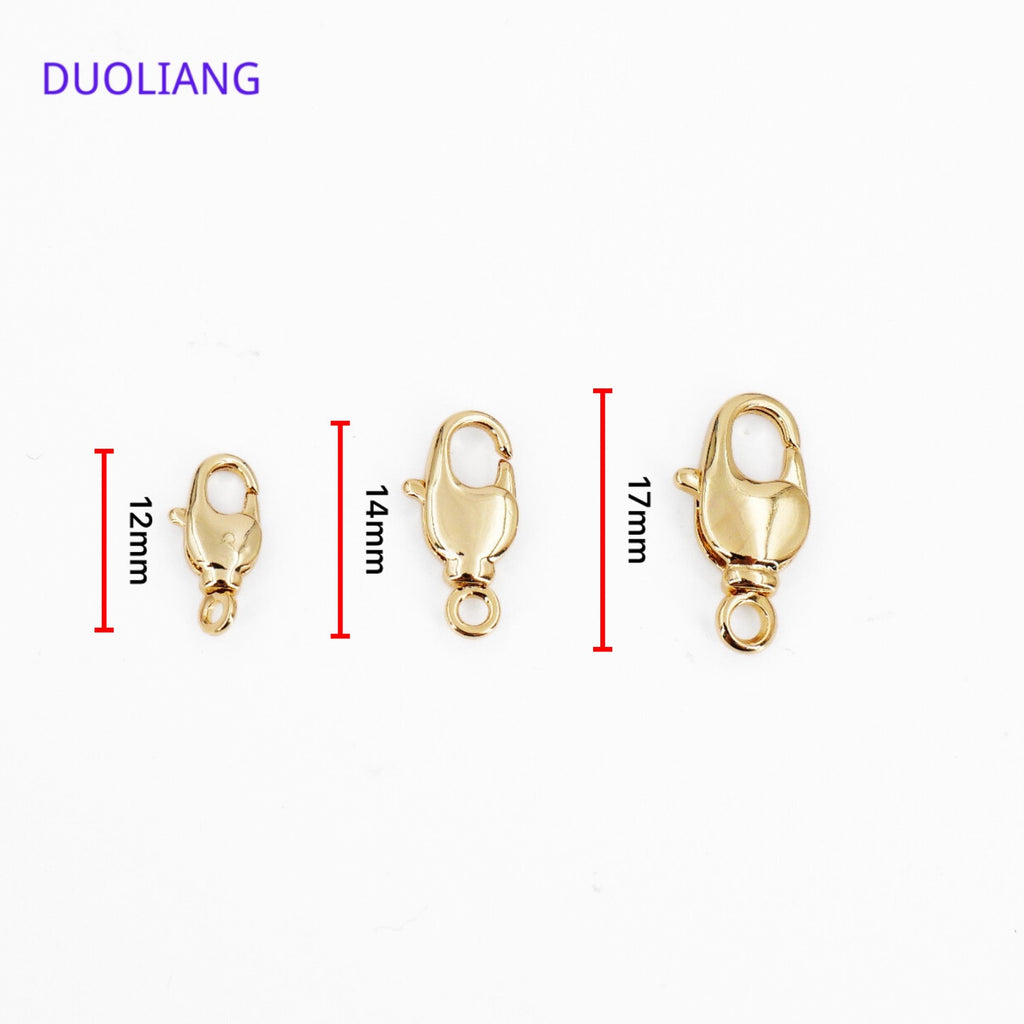 18K Gold Plated Copper Color Retention Rotating Korean Lobster Clasp Universal Clasp Bracelet Necklace End Clasp DIY Jewelry Accessories
