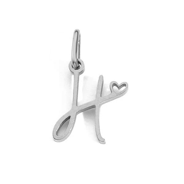 European and American Cross-border DIY26 Letter Pendant Jewelry Accessories Titanium Steel Mirror Polished Vacuum Plated Love English Letter