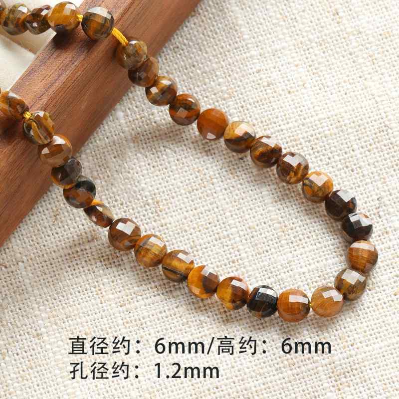 Tiger's eye natural stone spacer cut surface abacus beads round tube beadsbracelet necklace beaded diy accessories material