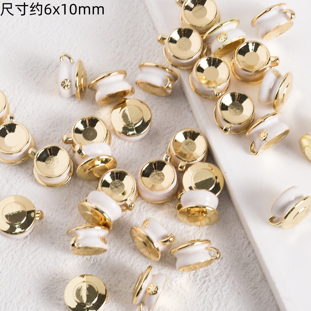 Luci Coffee Hornbag Alloy Oil Drop Pendant DIY Handmade Beaded Necklace Earrings Bracelet Pendant Material