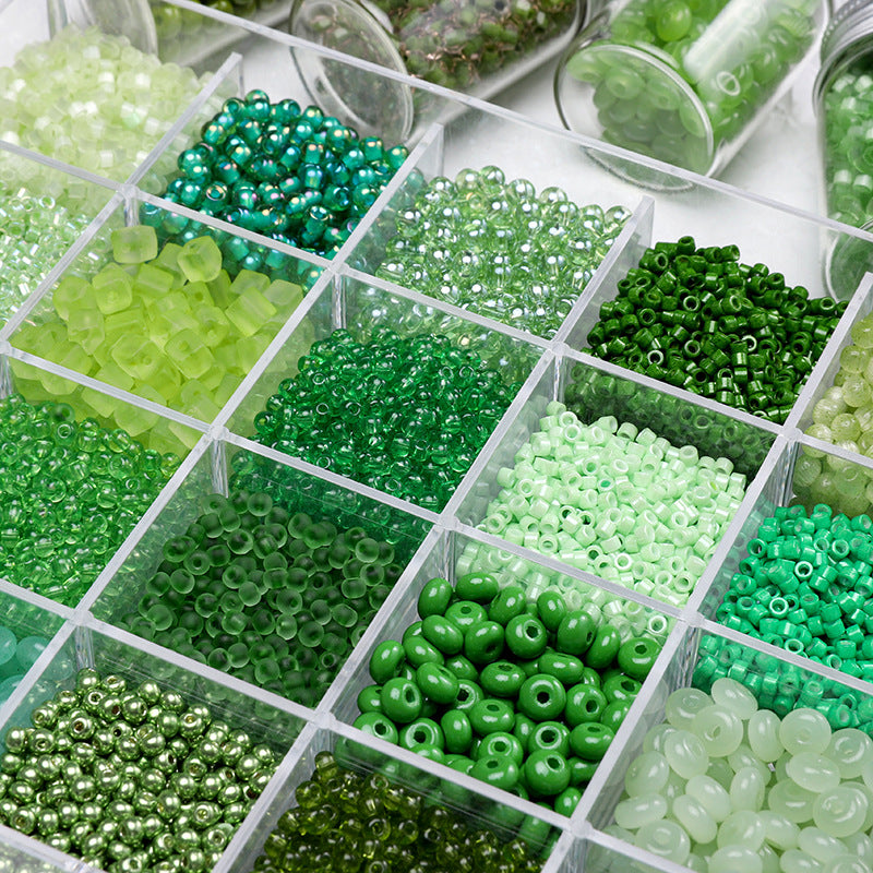 Green Style Guofeng Glass Glazed Beads Rice Beads DIY Handmade Homemade Beaded Bracelet Necklace Accessories