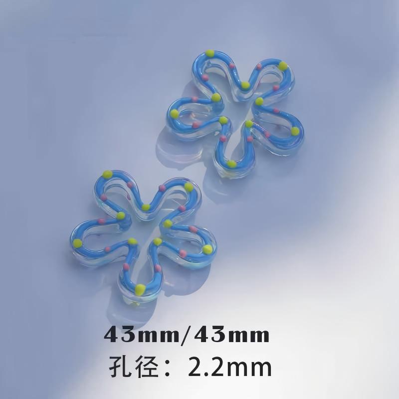 heavy oil blue hand-painted beads diy handmade accessories material package beaded beads loose beads