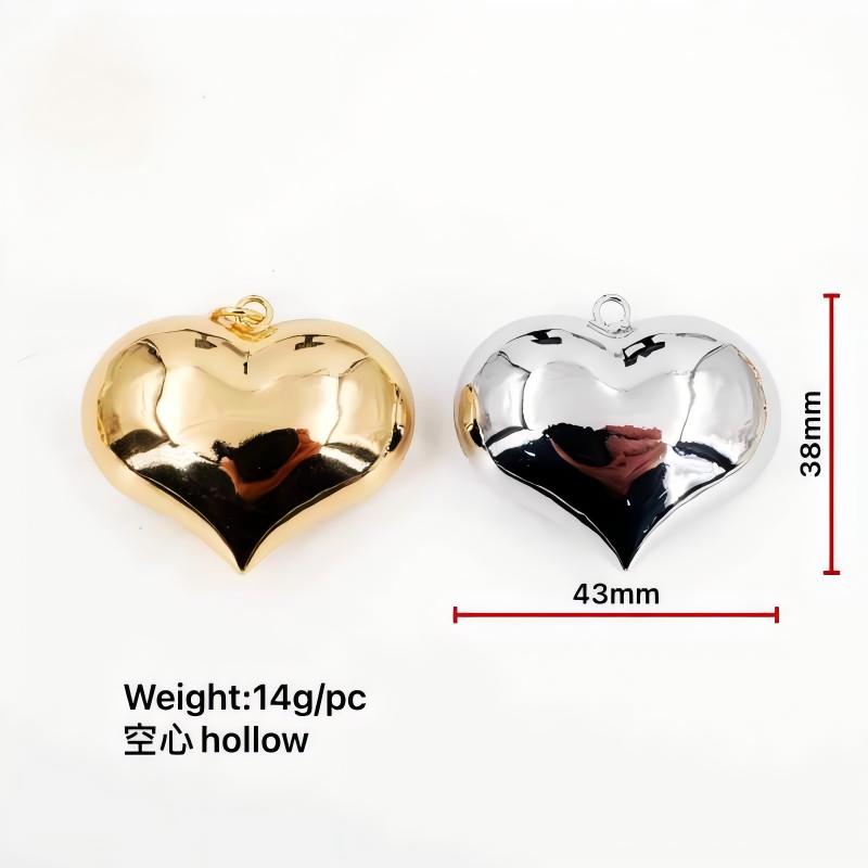 Bright Copper Plated Three-Dimensional Hollow Heart Gloss Love Pendant