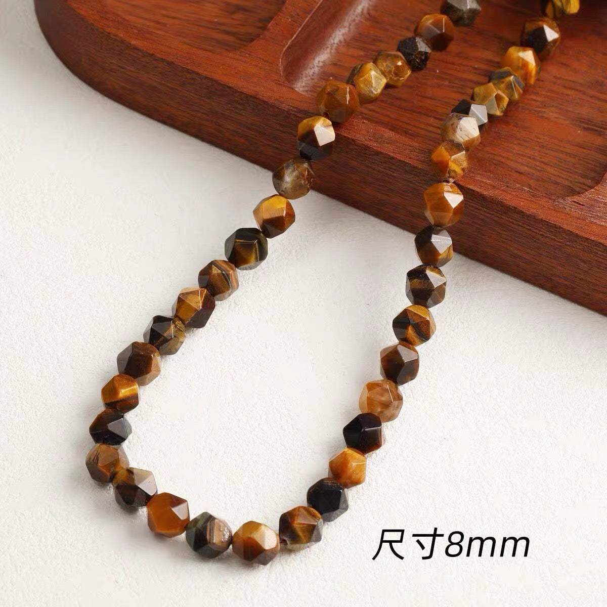 Niche natural stone tiger eye black agate abacus beads round beads bracelet necklace beaded diy accessories material loose beads