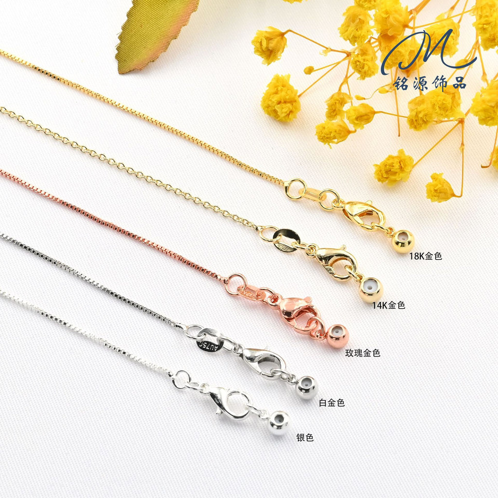 14k Gold Color Retention DIY Handmade Chain O-shaped Chain Universal Chain Adjustable Box Chain Color Retention Necklace Manufacturer Wholesale
