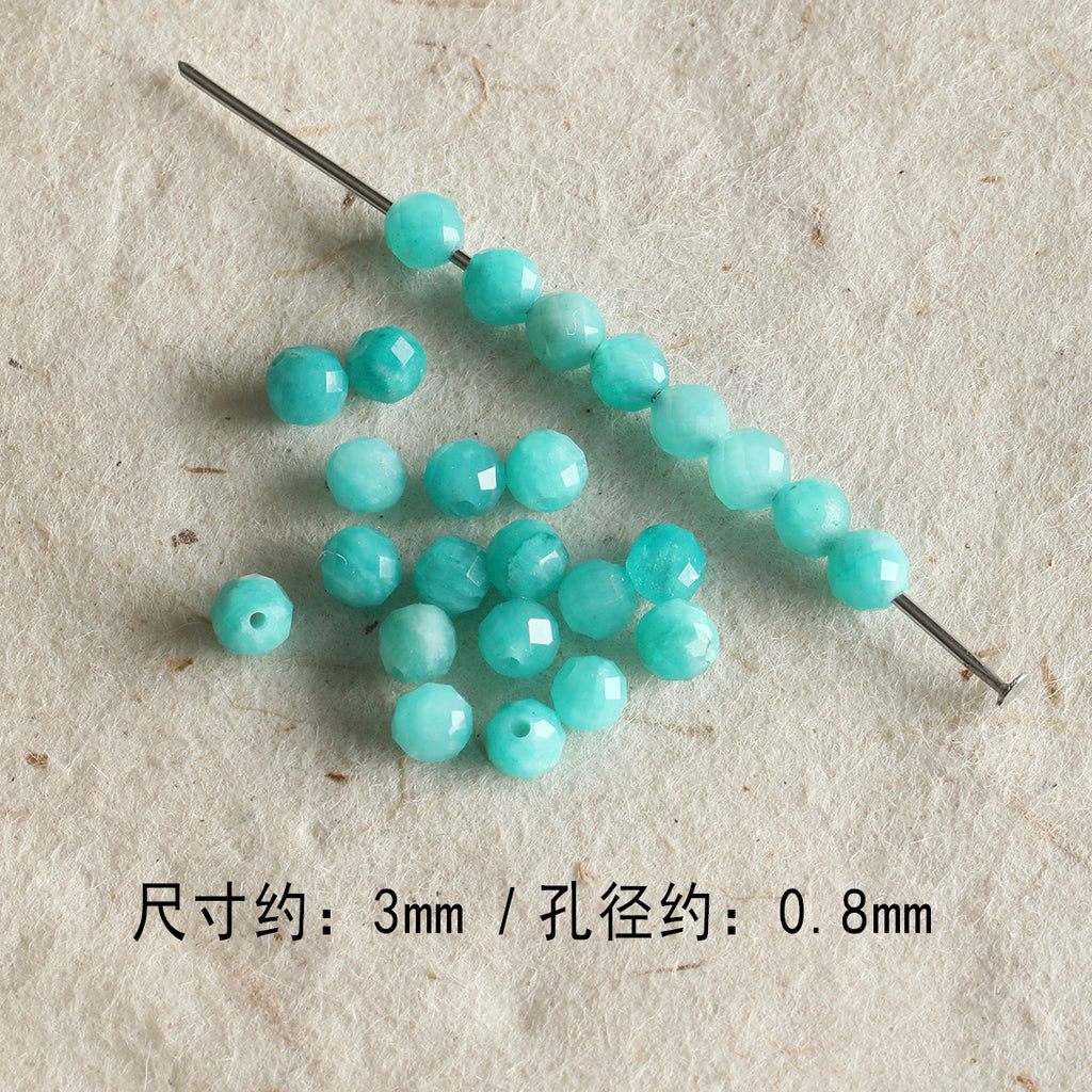 [Dunhuang] natural round cut aquamarine garnet loose beads bracelet necklace beaded diy accessories material beads