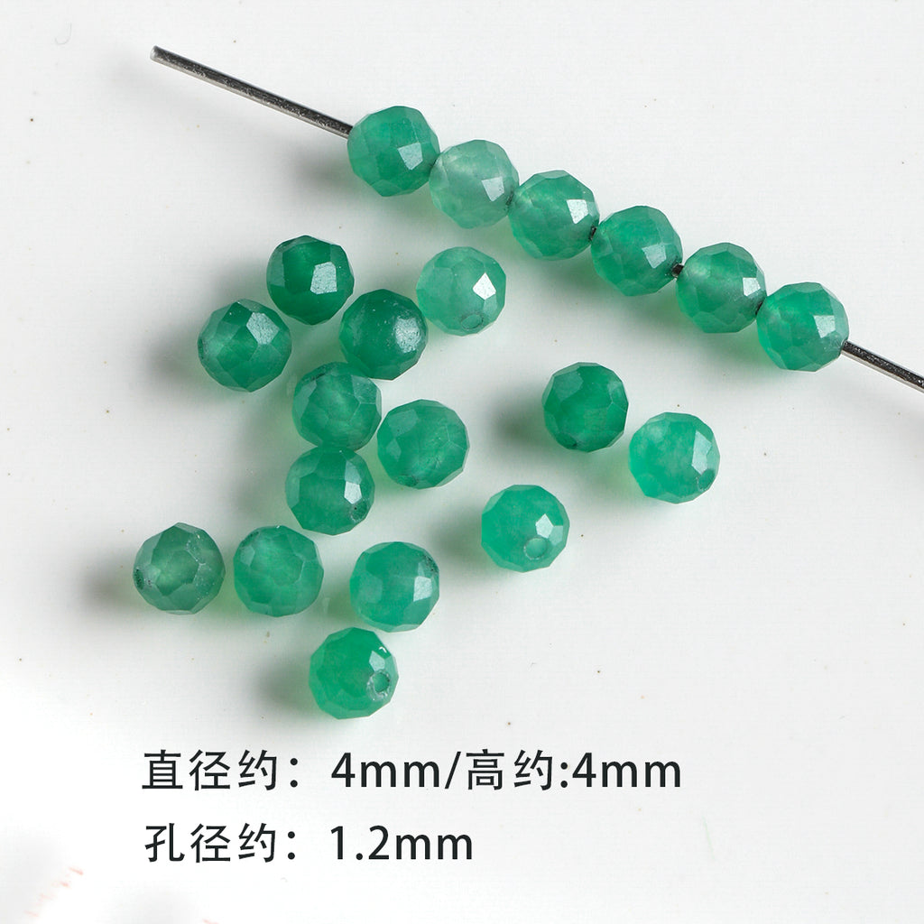 [Chunshan Green] Natural Stone Scattered Beads Green Dot Green Dongling Spacer Beaded Bracelet Necklace DIY Accessories Material