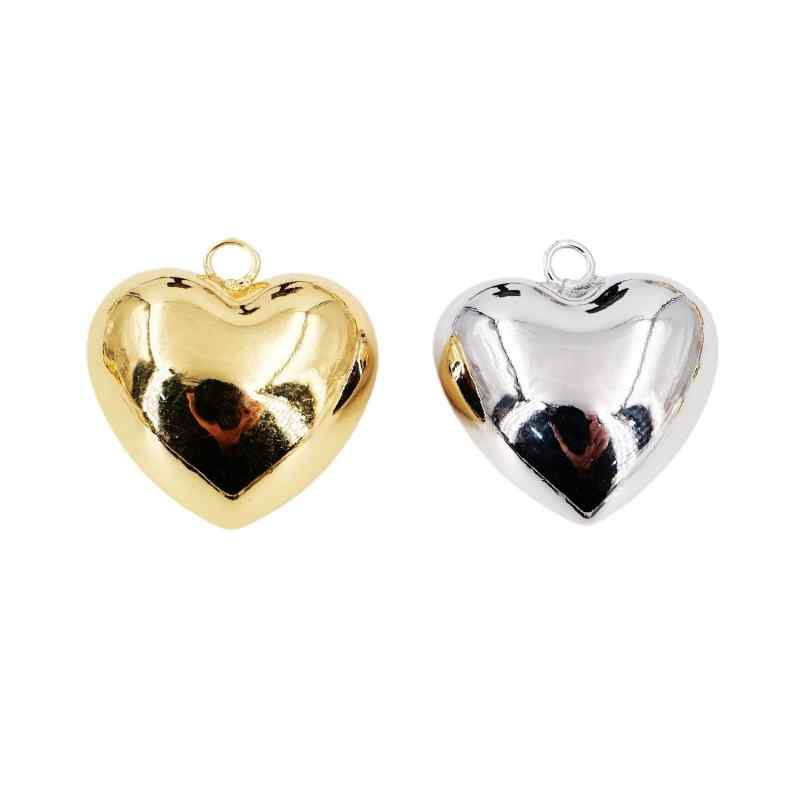 Bright Copper Plated Three-Dimensional Hollow Heart Gloss Love Pendant