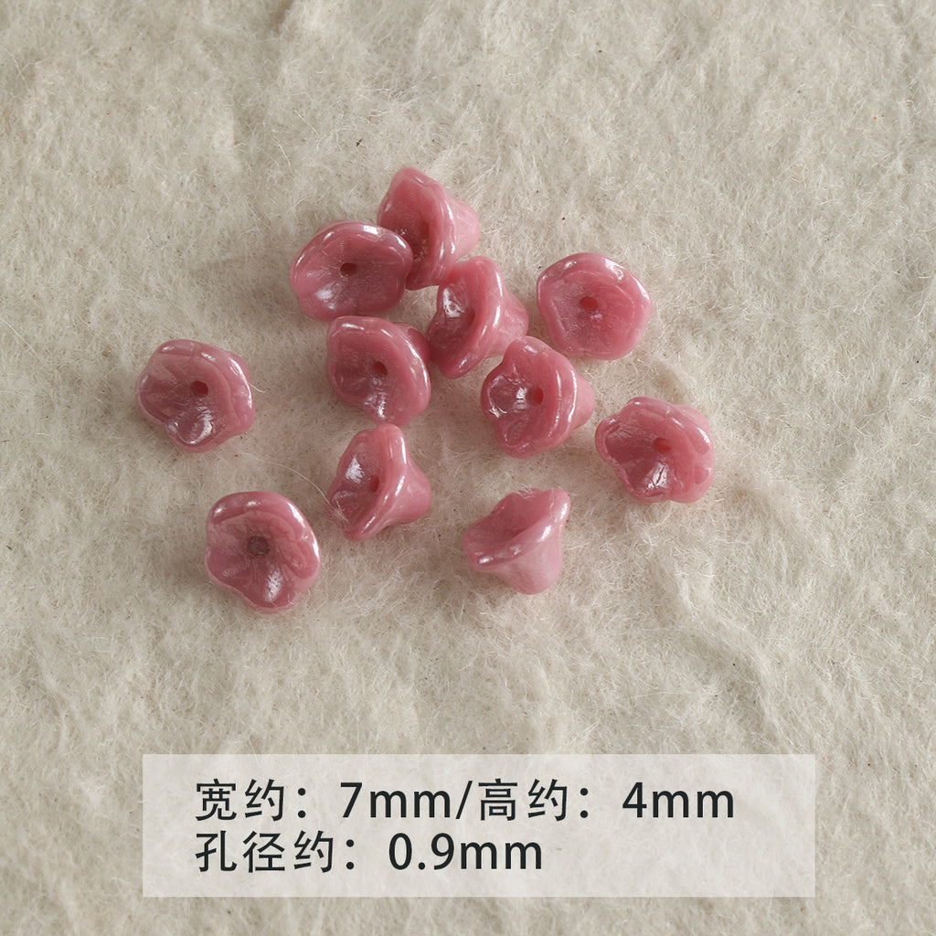 [Mo Dai Hua] Pink Imported Czech Glass Loose Beads Bracelet Necklace Mobile Phone Chain Beaded DIY Accessories Material