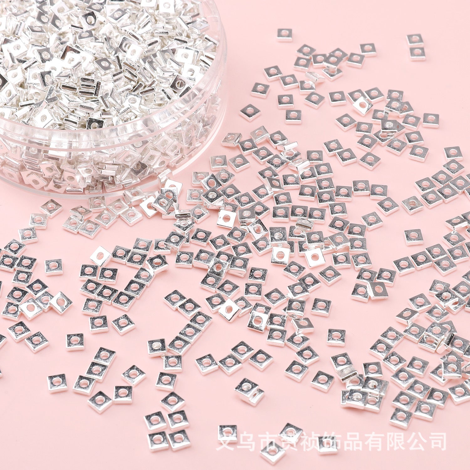 Broken Silver, a Few Pounds Thick Silver-Plated Loose Beads, Square Triangular Beads, DIY Handmade Beading Materials, Jewelry Bracelet Accessories