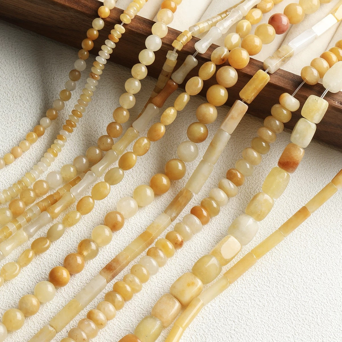 All-match natural stone Huangdongling round bead tube bead abacus beaded bracelet necklace loose beads diy accessories material beads