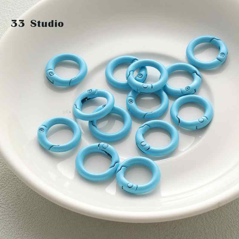 20mm candy spray paint round keychain diy beaded accessories buckle pendant bag hanging buckle