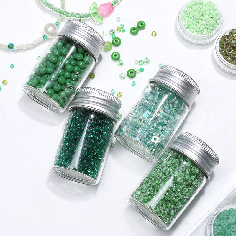 Green Style Guofeng Glass Glazed Beads Rice Beads DIY Handmade Homemade Beaded Bracelet Necklace Accessories
