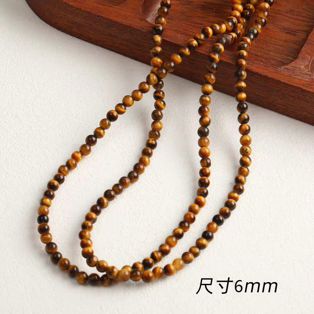 Niche natural stone tiger eye black agate abacus beads round beads bracelet necklace beaded diy accessories material loose beads