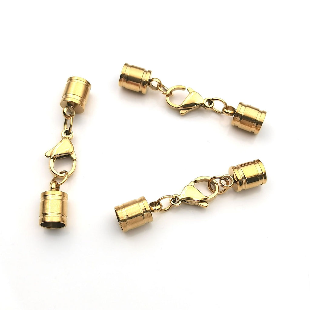 Stainless Steel Hanging Bucket Leather Rope Buckle Set Vacuum Electroplating 18K Gold Lobster Rope Buckle Hanging Clock DIY Jewelry Connection Buckle