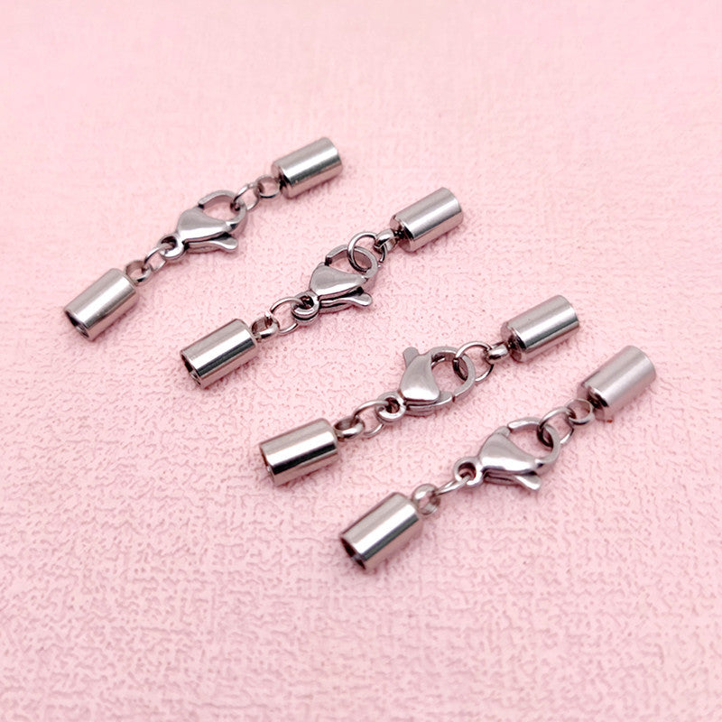 Wholesale stainless steel multi-size double-headed leather rope buckle bucket bracelet necklace leather rope buckle accessories DIY rope head