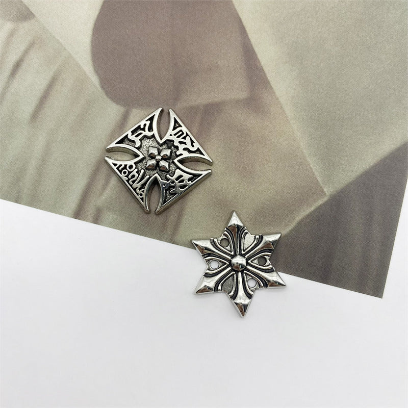 New Vintage Alloy Jewelry Personalized Cross Accessories Dark Style Phone Case Shoe Charms Hair Accessories DIY Materials