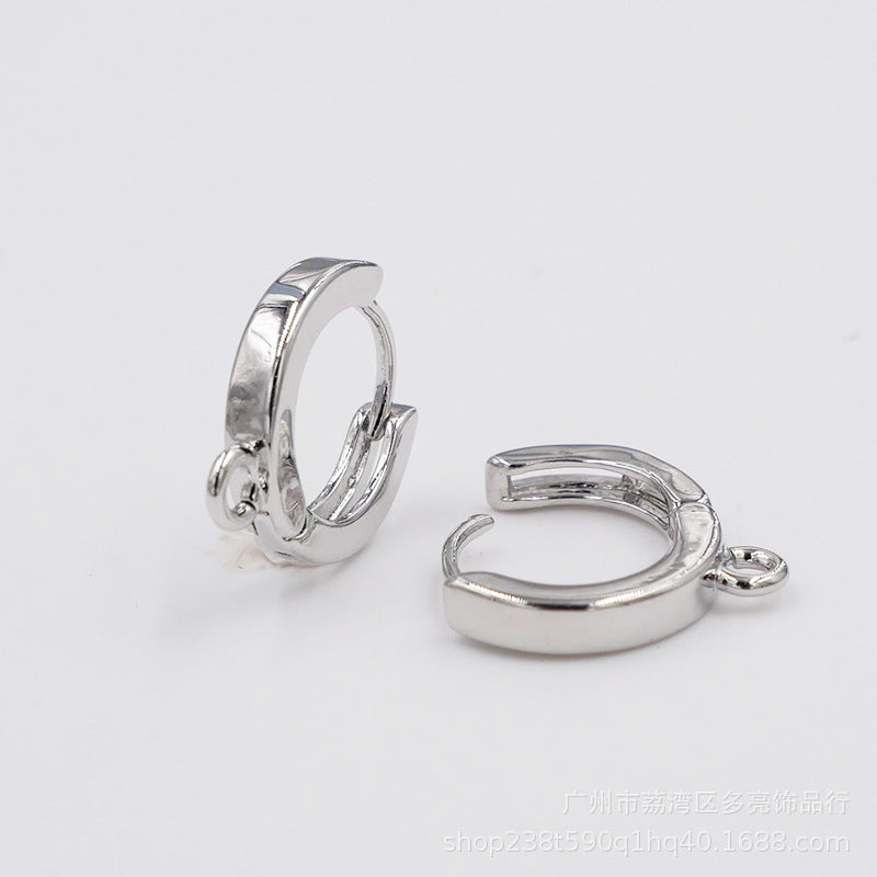 18K Gold Plated Copper Earrings Round Smooth Ear Hooks with Dangle Hoop for Women Wholesale