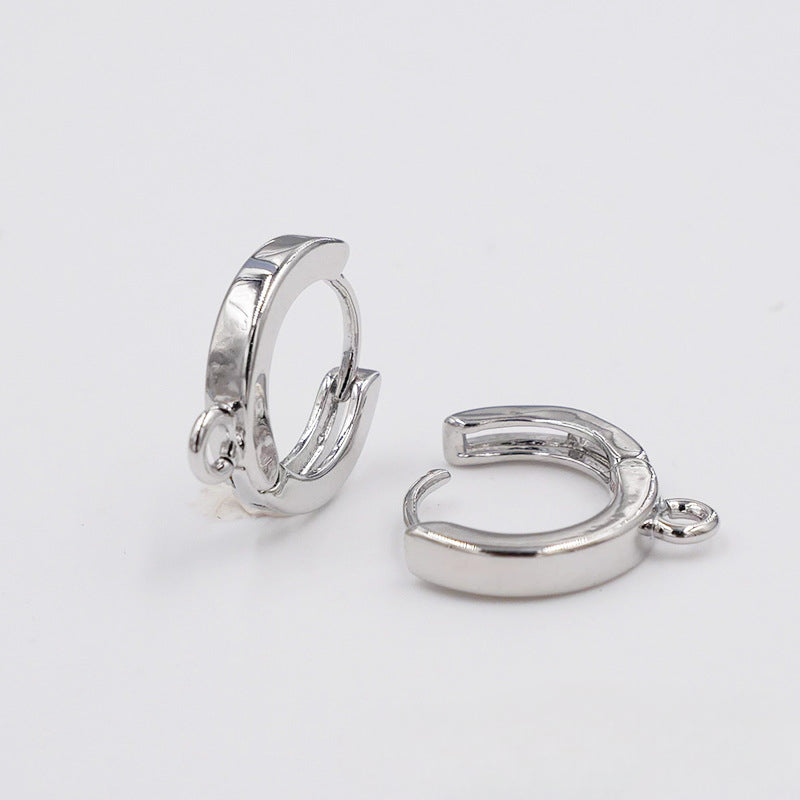 18K Gold Plated Copper Earrings Round Smooth Ear Hooks with Dangle Hoop for Women Wholesale