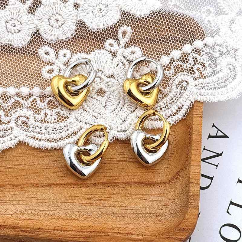 French popular niche simple heart-shaped personality earrings