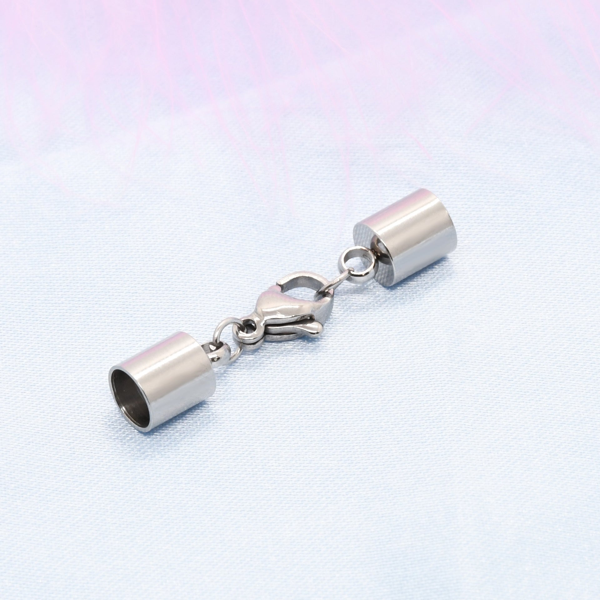 Wholesale stainless steel multi-size double-headed leather rope buckle bucket bracelet necklace leather rope buckle accessories DIY rope head