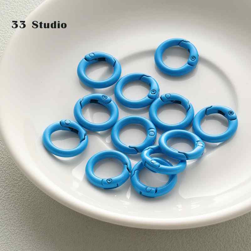 20mm candy spray paint round keychain diy beaded accessories buckle pendant bag hanging buckle