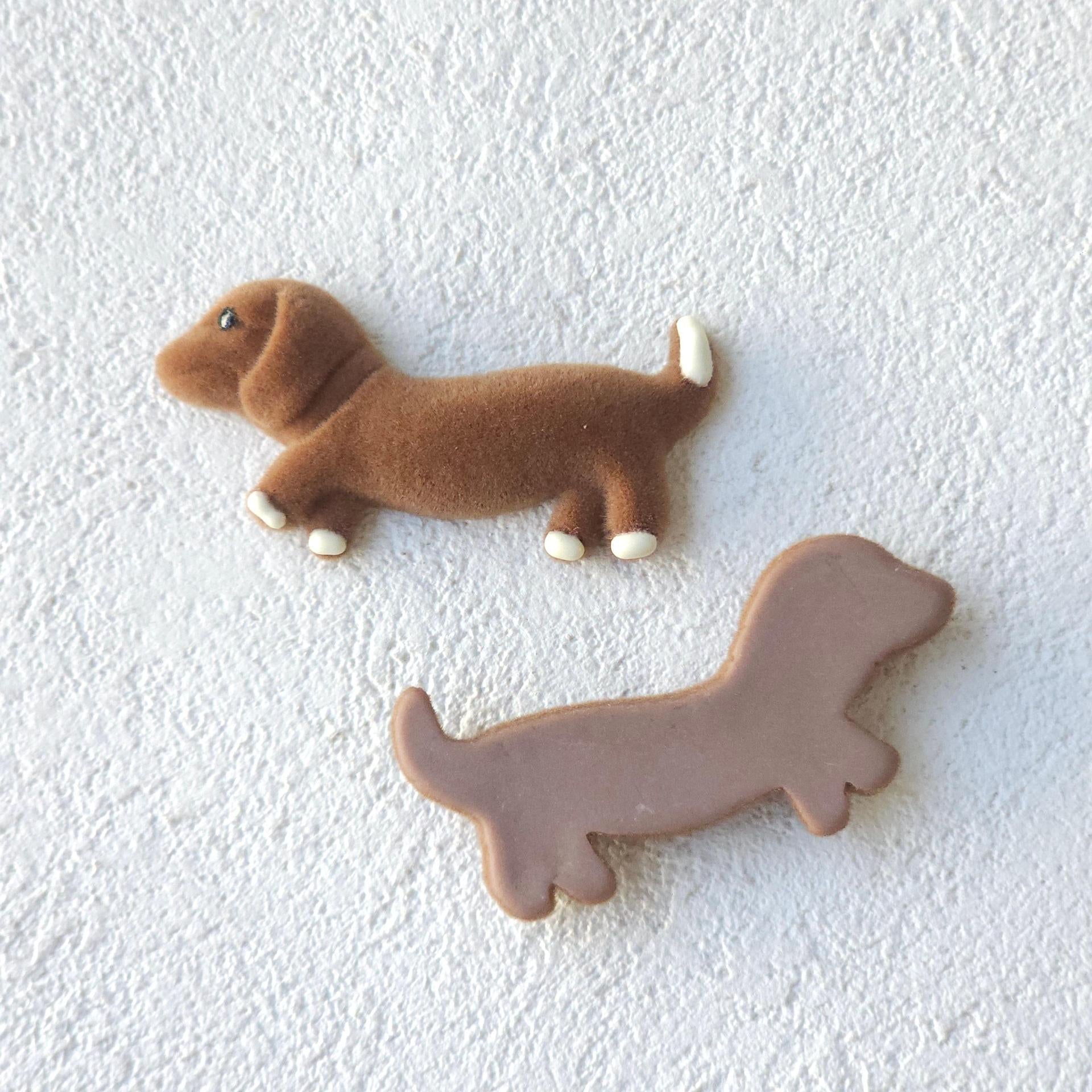 coffee colored plush teddy bear sausage dog headband clip, headband clip, earring, DIY accessory accessories