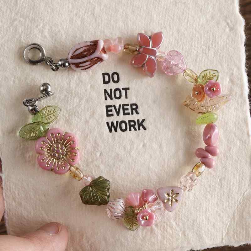 Pink Glass Loose Beads DIY Accessories Material