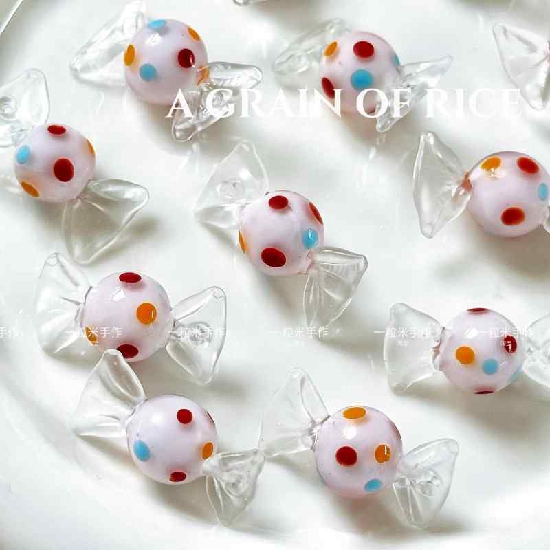 [give a candy] glass wave candy beads loose beads bracelet necklace earrings material