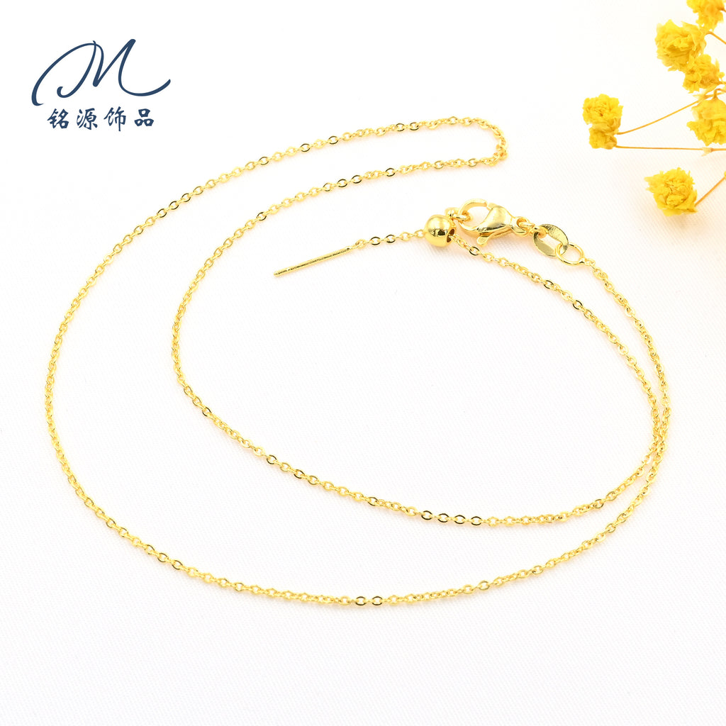 14k Gold Color Retention DIY Handmade Chain O-shaped Chain Universal Chain Adjustable Box Chain Color Retention Necklace Manufacturer Wholesale