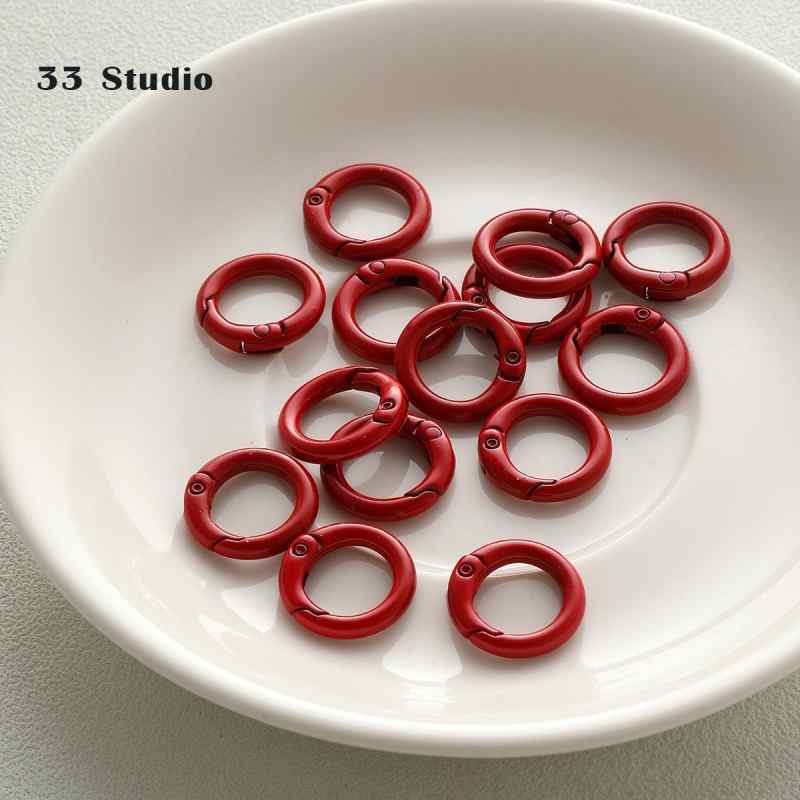 20mm candy spray paint round keychain diy beaded accessories buckle pendant bag hanging buckle