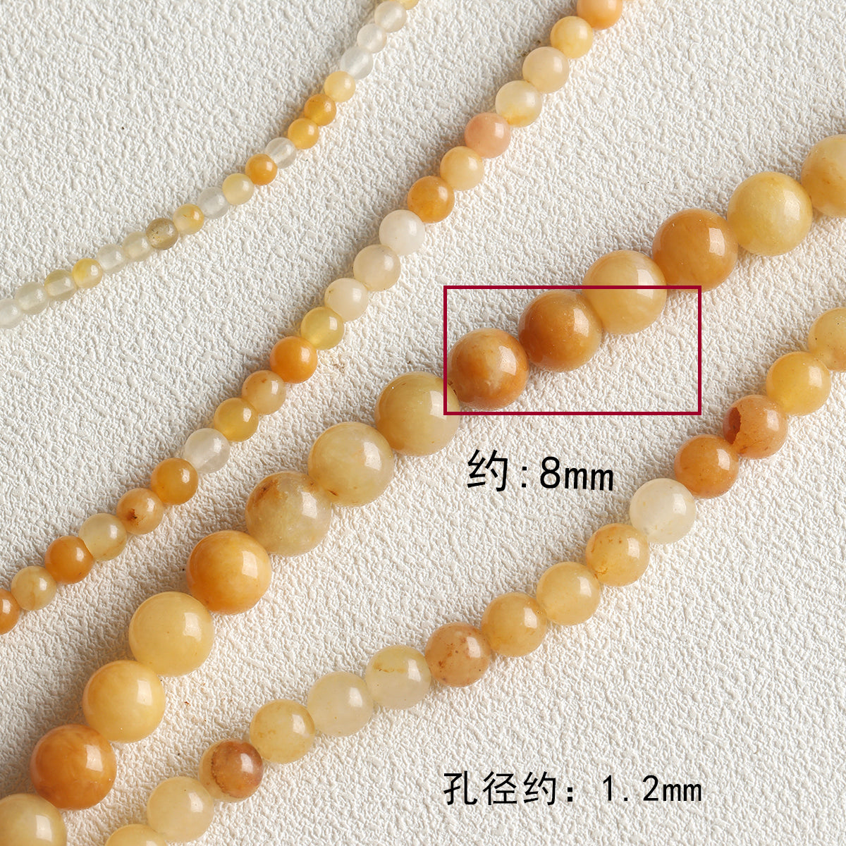 All-match natural stone Huangdongling round bead tube bead abacus beaded bracelet necklace loose beads diy accessories material beads
