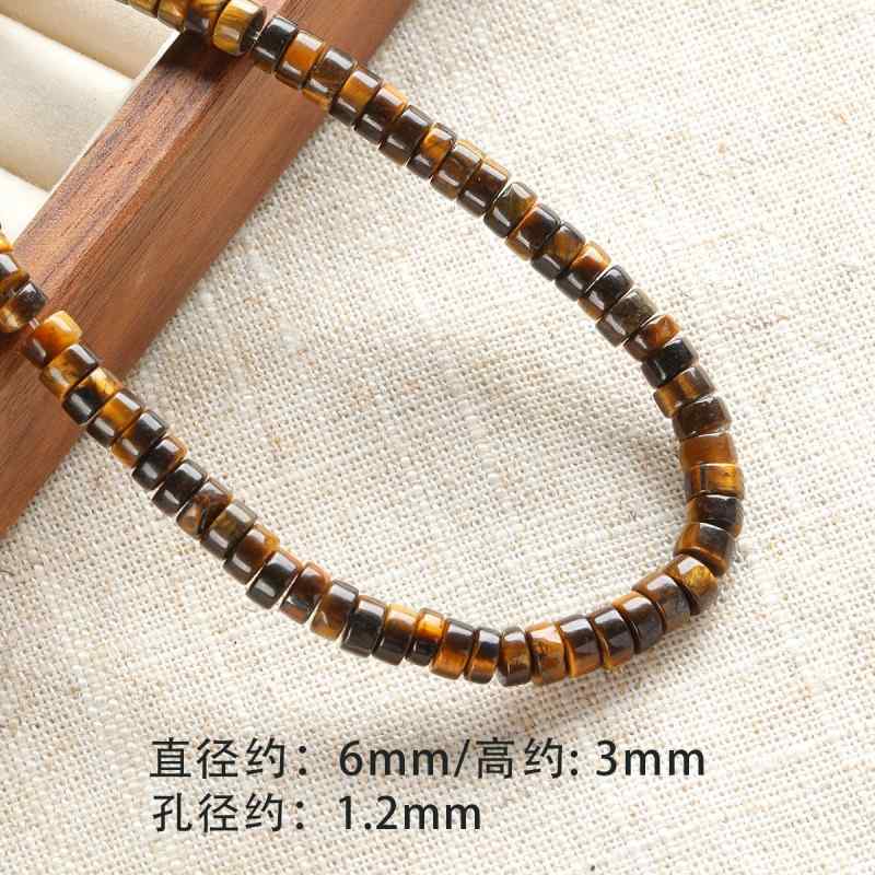 Tiger's eye natural stone spacer cut surface abacus beads round tube beadsbracelet necklace beaded diy accessories material