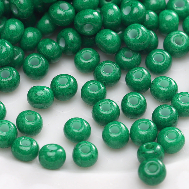 Green Style Guofeng Glass Glazed Beads Rice Beads DIY Handmade Homemade Beaded Bracelet Necklace Accessories