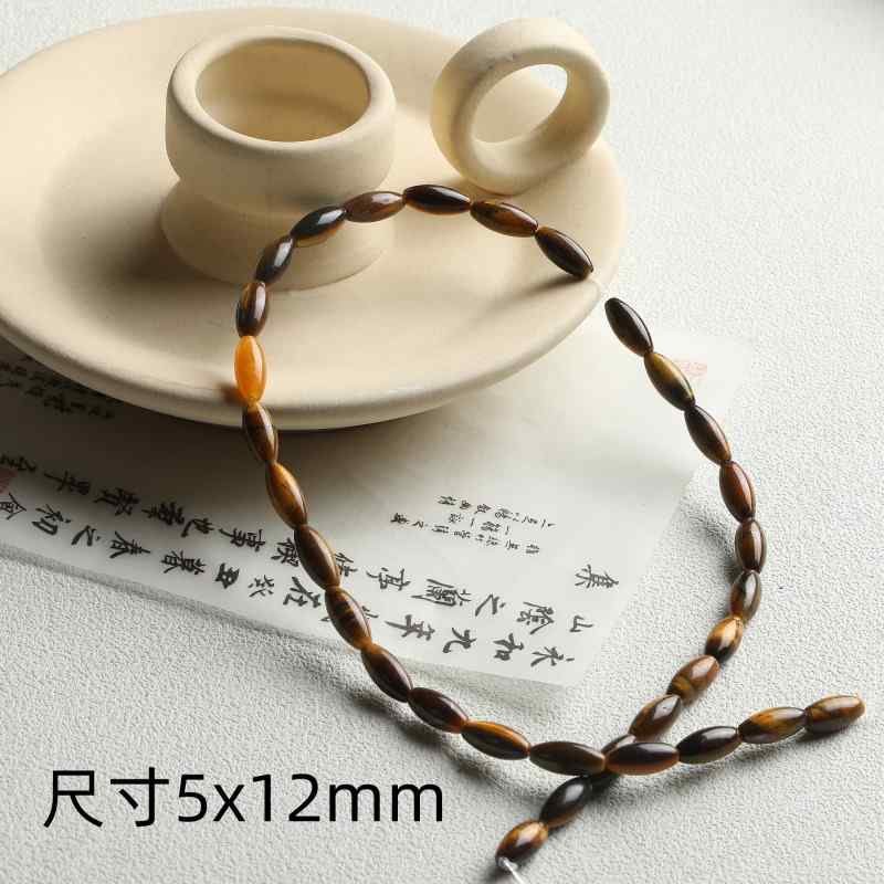 Rice beads natural stone Shoushan and Tiger Eye agate spacer beads handmade diy jewelry accessories