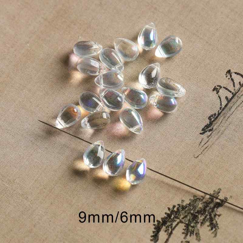 [Maillard] rice beads water drop beads glass gold plated foil square bracelet necklace mobile phone chain diy accessories