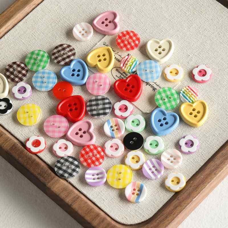 Resin color all-match niche buttons beads diy accessories material